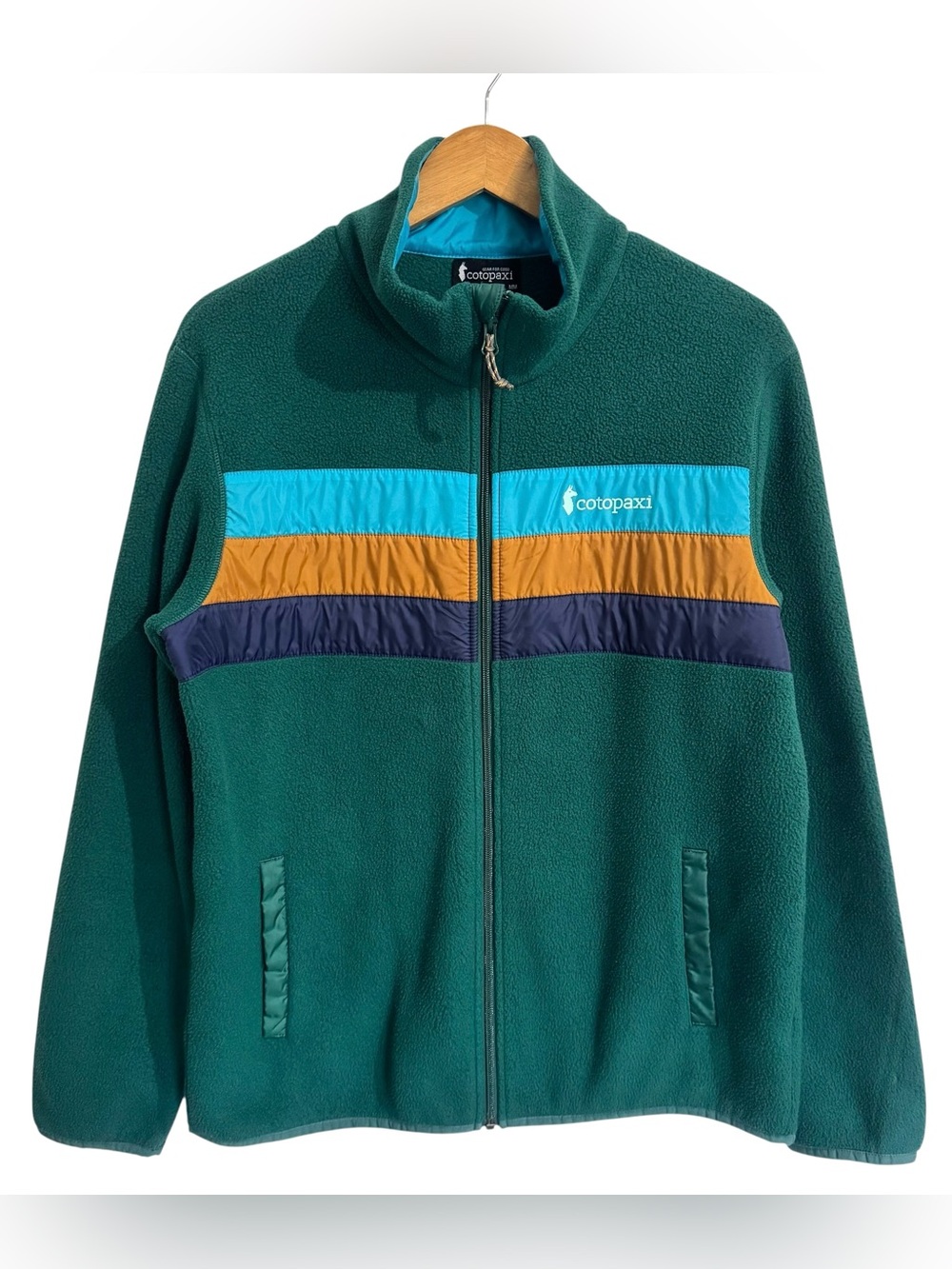 Cotopaxi Men’s Teca Full-Zip Fleece Jacket M Outdoors Hiking Green Multicolor